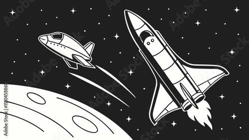 Rocket Silhouette Vector Icon – Space Launch Logo Illustration

