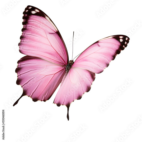 butterflies with wings color Deep pink. isolated on white background. tropical moths. template for design. Ai Generated Images