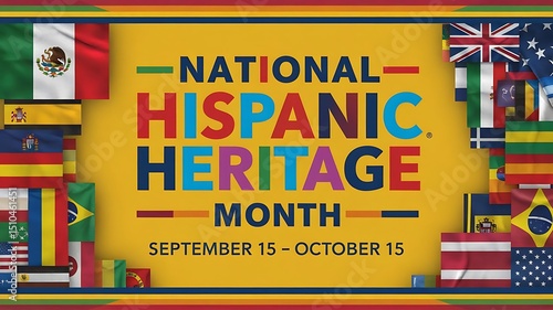 Hispanic Heritage Month Poster Vector Illustration