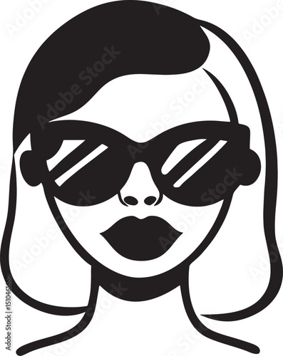 Cool Confidence: A stylish silhouette of a woman sporting chic sunglasses exudes an air of effortless confidence and modern elegance. Capturing a timeless appeal and captivating aesthetic.