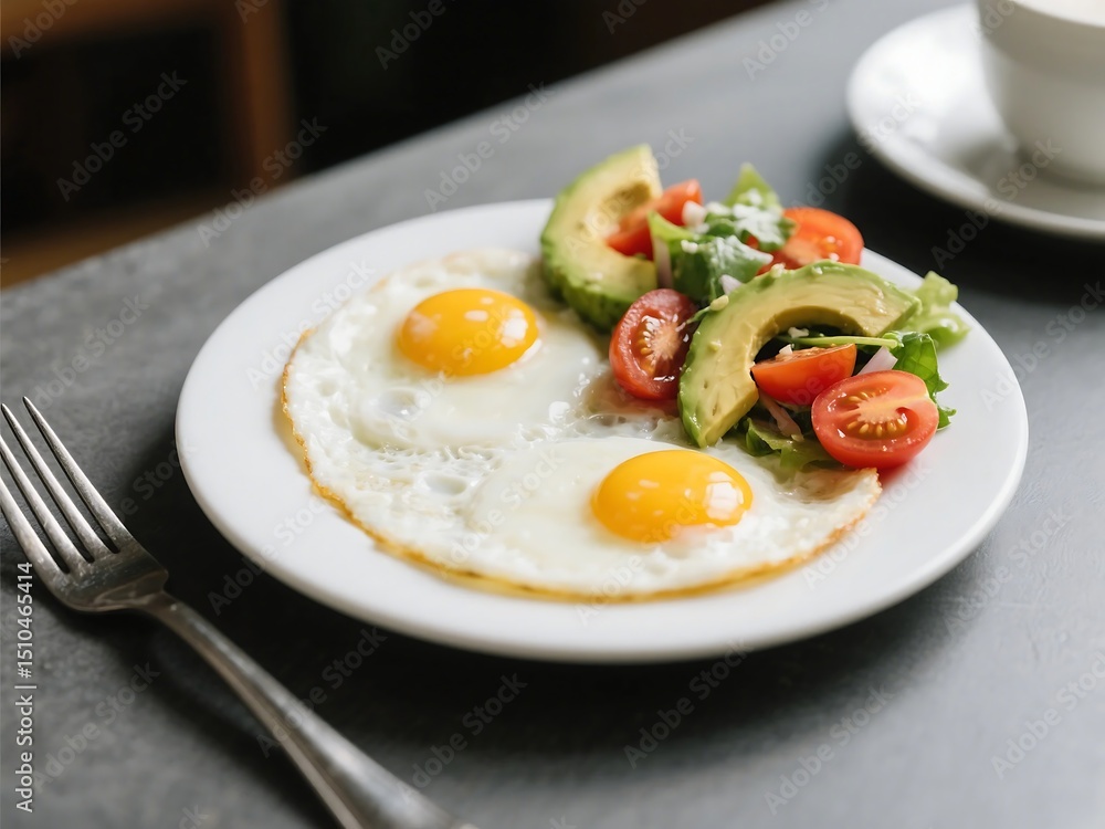 Sunny-Side-Up Eggs with Avocado & Tomato Salad Sunny-Side-Up Eggs with Avocado & Tomato Salad