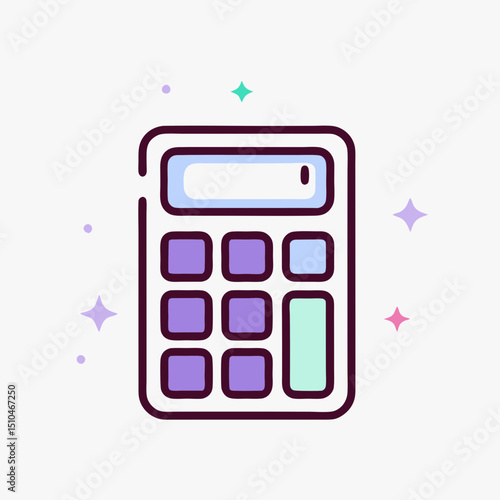 Cute Calculator Icon - Math and Finance Tool Symbol