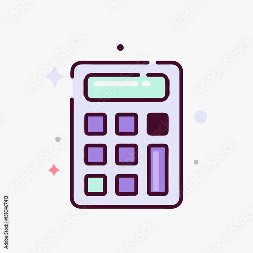 Cute Calculator Icon - Math and Finance Tool Symbol