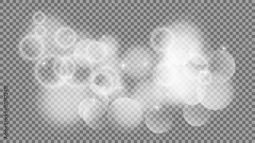 Quadro su tela Bokeh circles on transparent background