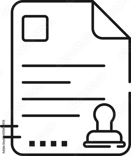 Notary Line Icon