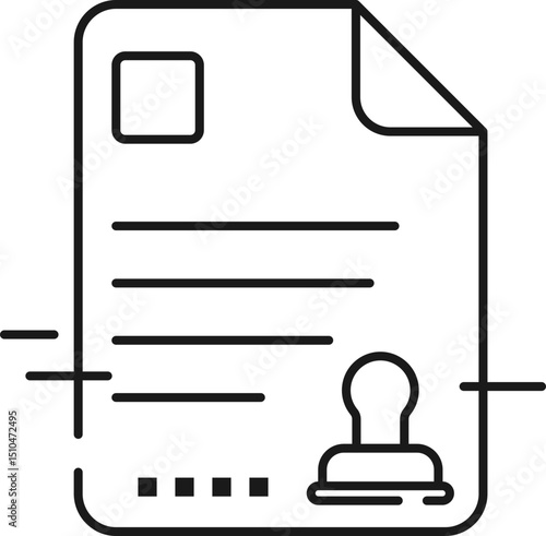 Notary Line Icon
