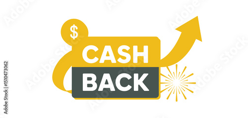Cash Back Offer Illustration with Upward Arrow and Dollar Sign