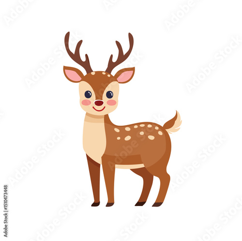 Adorable baby deer cartoon illustration cute fawn