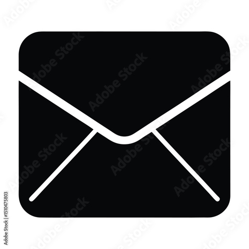 Electronic Mail Message Icon  Simple Black Envelope Symbol