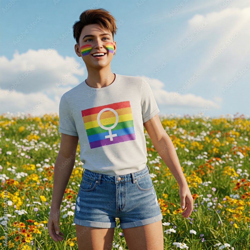 happy young man in field happy young man in field