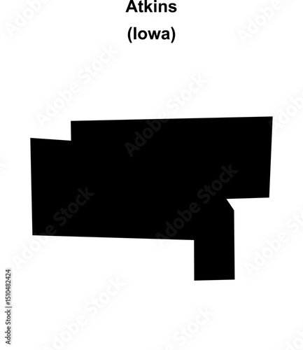 Atkins (Iowa) blank outline map