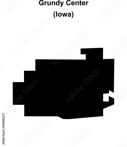 Grundy Center (Iowa) blank outline map