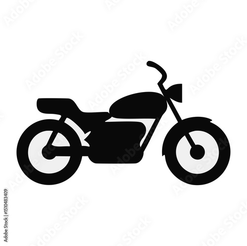 Classic motorcycle icon black silhouette design