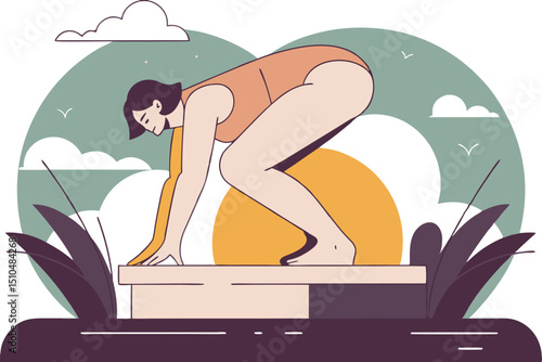 illustration of a woman doing yoga