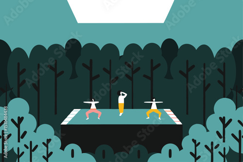 vector illustration of a yoga