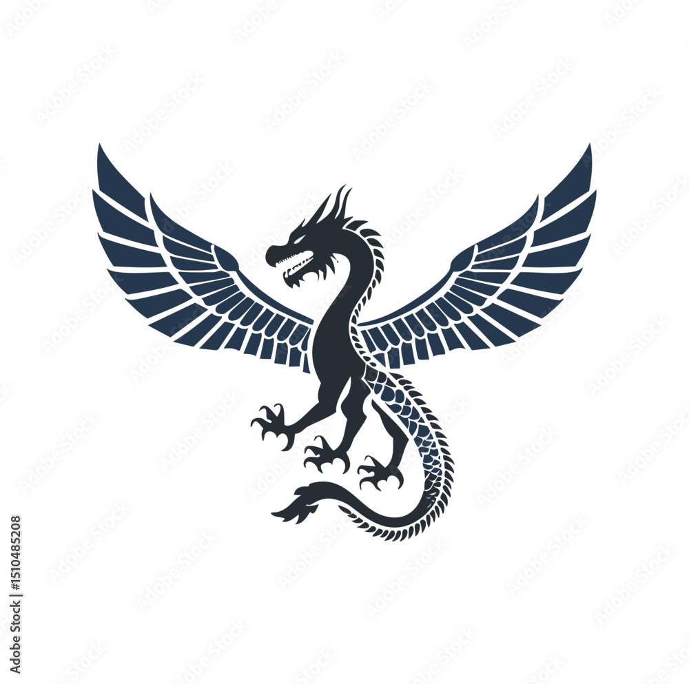 Fototapeta premium Majestic winged dragon mythical creature fantasy art