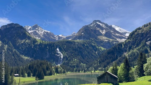 Tranquil Morning Over Lauenensee and Swiss Alps
