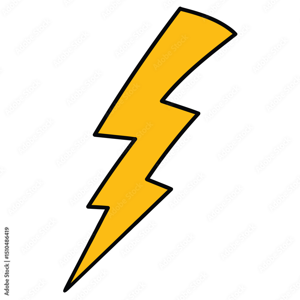 Hand drawn cartoon lightning bolt on white background. Hand drawn cartoon lightning bolt on white background.