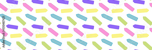 children's textile pattern for schoolchild stickers bookmarks on white background