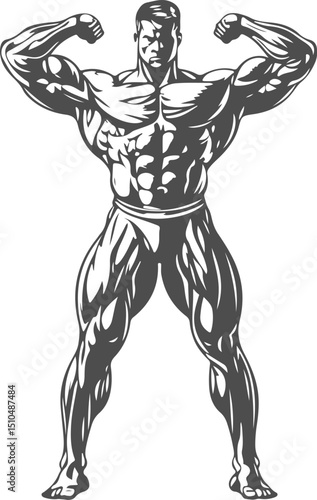 Wallpaper Mural Bodybuilder illustration isolated on transparent background. Vector graphics Torontodigital.ca