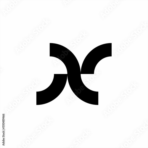 Abstract initial letter X or N logo design with infinity concept.