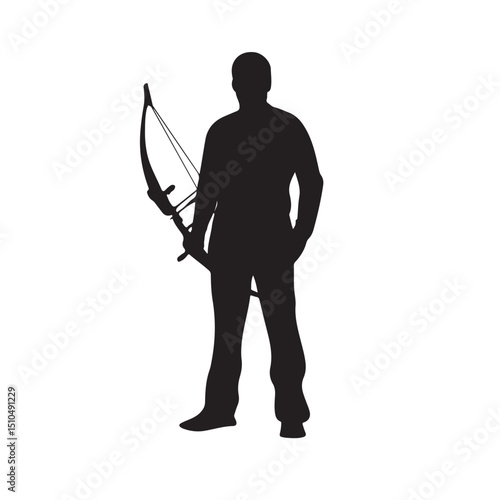 Archer silhouette vector illustration for archery hunting and sport