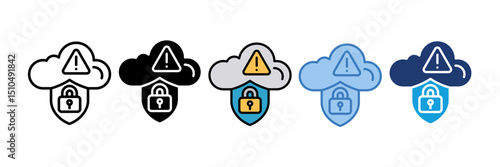 Cloud Security Icon Element For Design