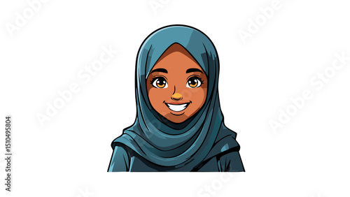 Cartoon Hijabi Character Design Vector
