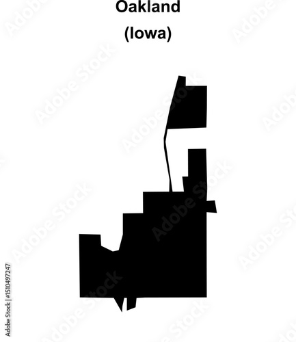 Oakland (Iowa) blank outline map