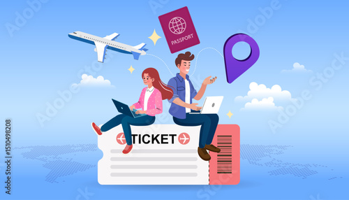 Embark on your next adventure! A couple is ready to explore the world with their tickets and luggage, capturing the excitement of travel and discovering new destinations.