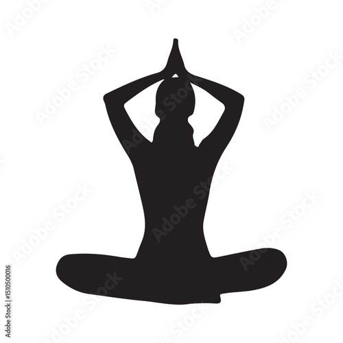 Yoga pose silhouette meditation relaxation zen wellness fitness health