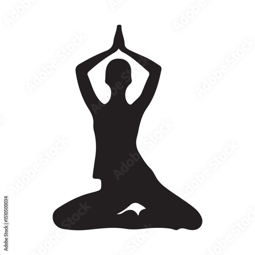 Yoga pose silhouette meditation wellness health fitness exercise zen pose
