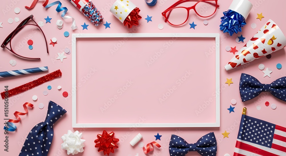 Obraz premium Patriotic Party Supplies Frame 4th of July Celebration