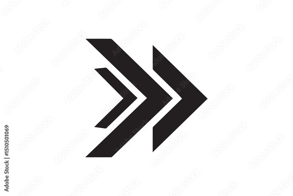 A black-and-white arrow against a white background in a straightforward and inconspicuous vector silhouette A black-and-white arrow against a white background in a straightforward and inconspicuous vector silhouette