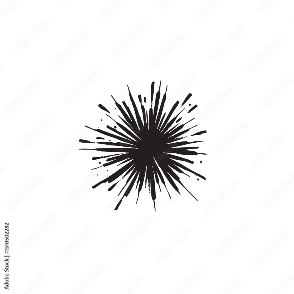 Obraz premium Black silhouette of Firecracker, centered on plain white background, American Independence day theme, symbol, 4th july