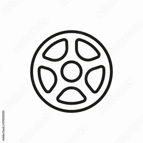 Mechanical wheel rim icon vector sign