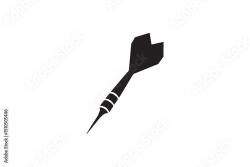 A black-and-white Sharp Dart against a white background in a straightforward and inconspicuous vector silhouette  