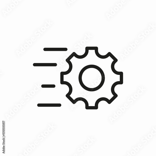 Fast moving gear icon vector sign