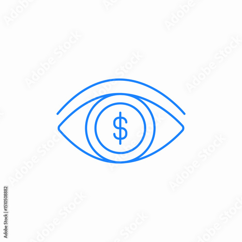 eye dollar sight icon sign vector