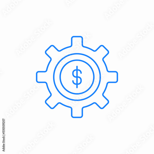 financial management gear icon sign vector