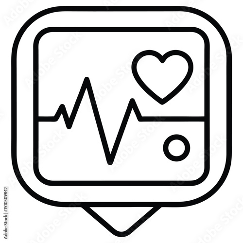 Heart rate monitor app icon healthcare medical fitness tracker