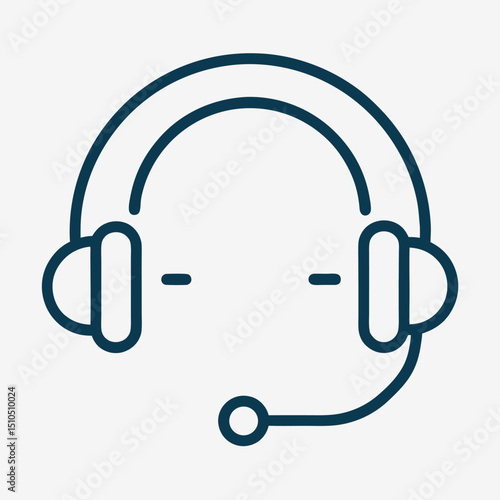Headset icon customer support service helpline