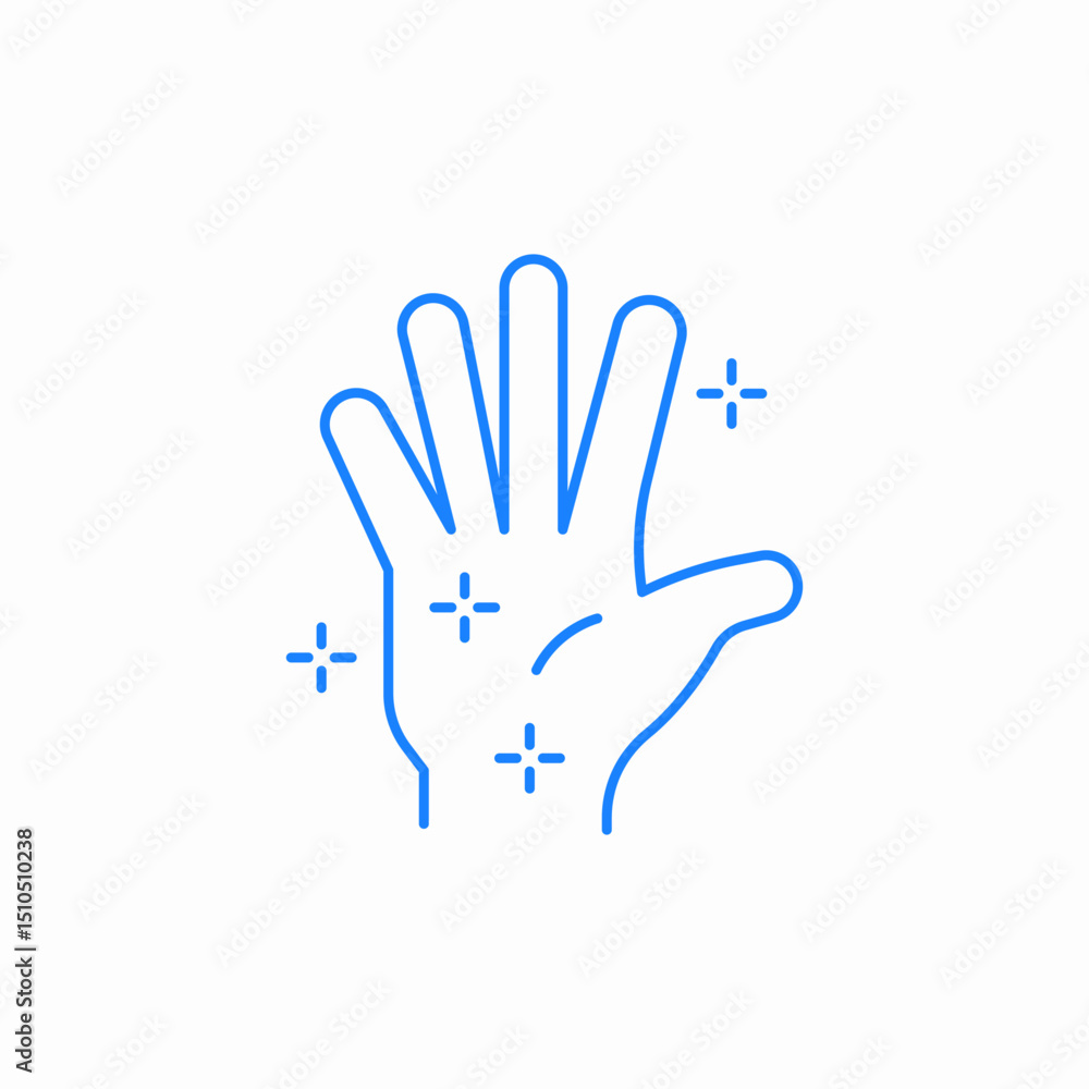 Obraz premium hand sparkle clean icon sign vector
