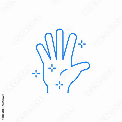 hand sparkle clean icon sign vector