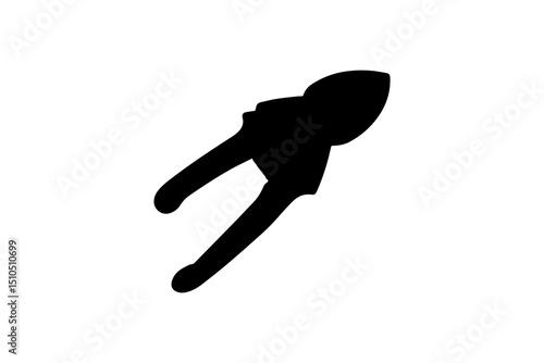 A black-and-white pruners against a white background in a straightforward and inconspicuous vector silhouette  