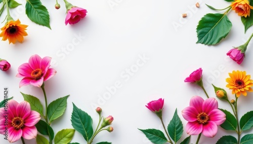 flower in a seamless background   a vibrant and colorful image of a flower with an ample amount of white space at the top for text overlay
