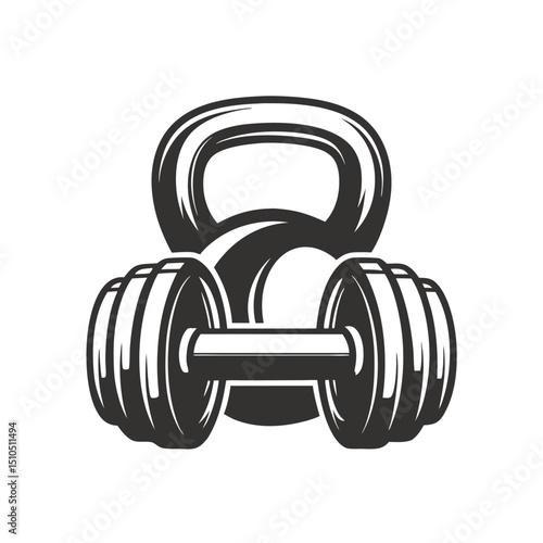 Minimalist Gym Weight Icon Fitness Logo Vector.