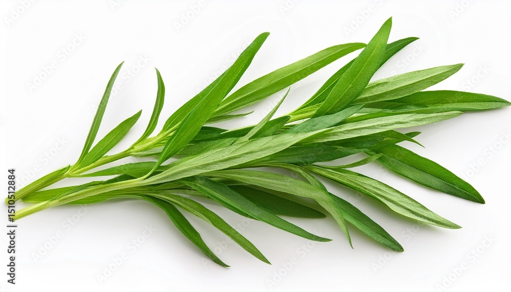 Fototapeta premium tarragon leaves isolated on white background
