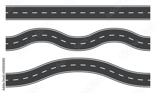 Straight and winding roads template