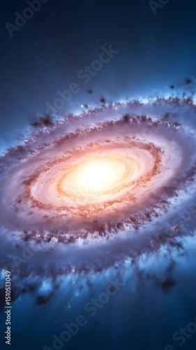 Colorful spiral galaxy in deep space